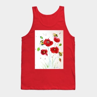 Bumble bees and Poppies Tank Top